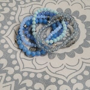 Set of 6 CFC Bracelets in Blue